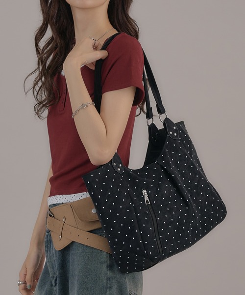 apres jour mignon(アプレジュールミニョン)の「【apresjour mignon×ARIAZ】ドット柄トートバッグ(トートバッグ・レディース・オフホワイト/ブラック/ピンク/ブルー・FREE)」の9枚目の写真