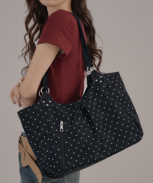 apres jour mignon(アプレジュールミニョン)の「【apresjour mignon×ARIAZ】ドット柄トートバッグ(トートバッグ・レディース・オフホワイト/ブラック/ピンク/ブルー・FREE)」の11枚目の写真