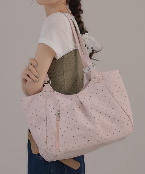 apres jour mignon(アプレジュールミニョン)の「【apresjour mignon×ARIAZ】ドット柄トートバッグ(トートバッグ・レディース・オフホワイト/ブラック/ピンク/ブルー・FREE)」の14枚目の写真