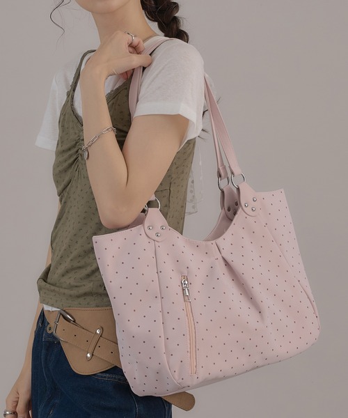 apres jour mignon(アプレジュールミニョン)の「【apresjour mignon×ARIAZ】ドット柄トートバッグ(トートバッグ・レディース・オフホワイト/ブラック/ピンク/ブルー・FREE)」の15枚目の写真