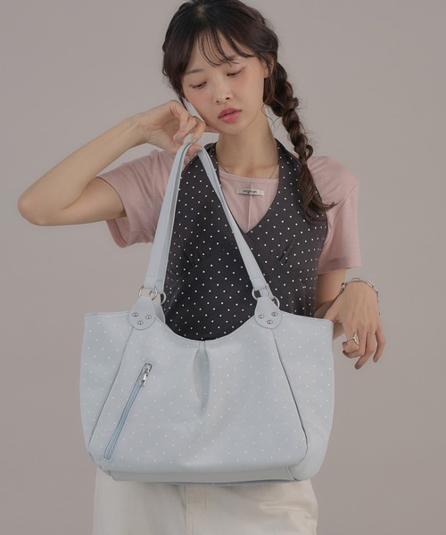 apres jour mignon(アプレジュールミニョン)の「【apresjour mignon×ARIAZ】ドット柄トートバッグ(トートバッグ・レディース・オフホワイト/ブラック/ピンク/ブルー・FREE)」の13枚目の写真