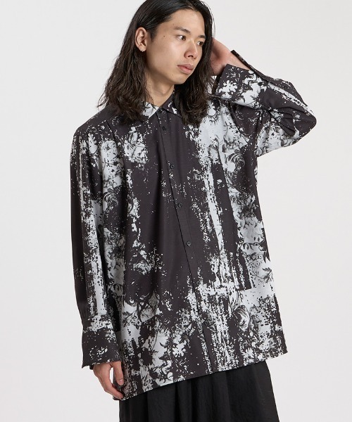 NO ID.(ノーアイディ)の「ms6611-AbstractsプリントロングSH シャツ(459006-540S)(シャツ/ブラウス・メンズ・ホワイト/ブラック・ONE SIZE)」の19枚目の写真