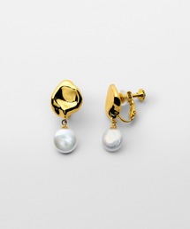 Metal & coin pearl earing