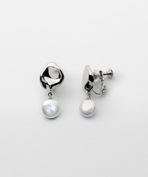 Metal & coin pearl earing