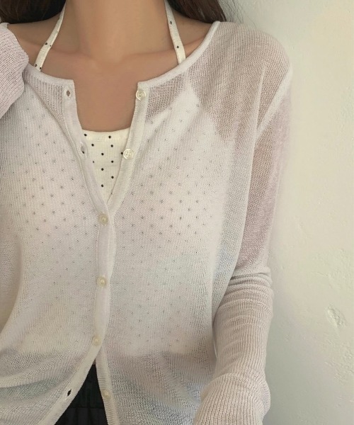 mineng(マイング)の「【カップ付き/レイヤード】ドットホルターキャミソール(キャミソール・レディース・スカイブルー/ブラック/アイボリー/グレー・FREE)」の5枚目の写真