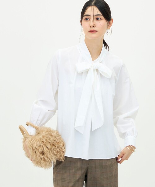 新品タグ付き　NOLLEY'S(ノーリーズ) 2WAYブラウス ウォッシャブルビッグボウタイ2WAYブラウス（シャツ/ブラウス