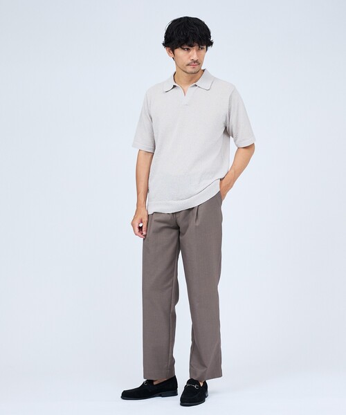 ABAHOUSE GRAY(アバハウスグレイ)の「ブークレー スキッパー 半袖ポロシャツ(ポロシャツ・メンズ・ブラウン/ブラック/ライトグレー/ネイビー・50/48/46)」の14枚目の写真