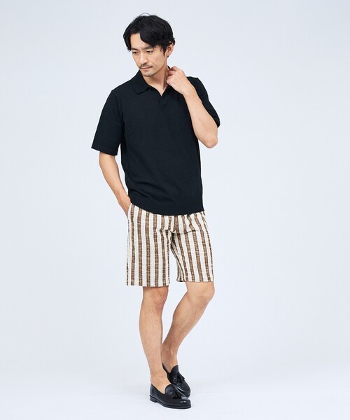 ABAHOUSE GRAY(アバハウスグレイ)の「ブークレー スキッパー 半袖ポロシャツ(ポロシャツ・メンズ・ブラウン/ブラック/ライトグレー/ネイビー・50/48/46)」の5枚目の写真