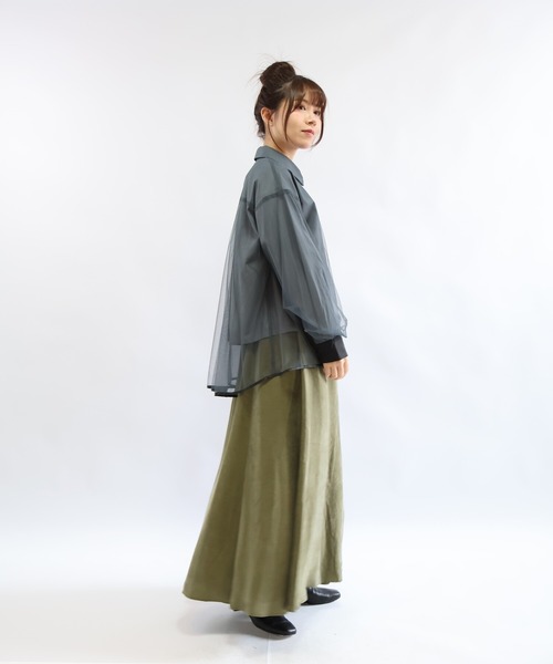 etre relie(エトレリー)の「キュプラレーヨンロングスカート(スカート・レディース・グレー/カーキ・MEDIUM)」の12枚目の写真