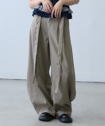 ribbon detail volume wide pants / リボンディテールボリュームワイドパンツ