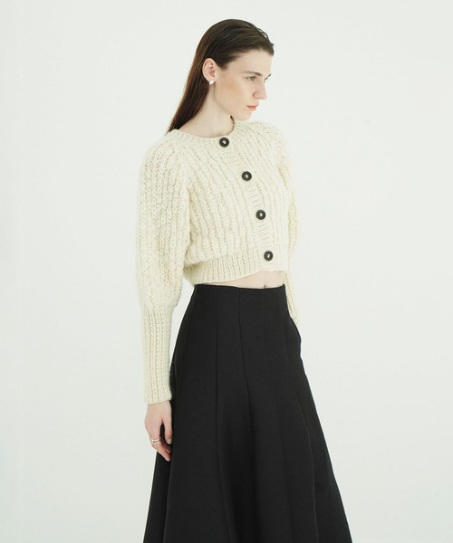 CLANE(クラネ)の「W FACE CHUNKY HAND KNIT CARDIGAN(カーディガン/ボレロ・レディース・グレー/ピンク/アイボリー・F)」の10枚目の写真
