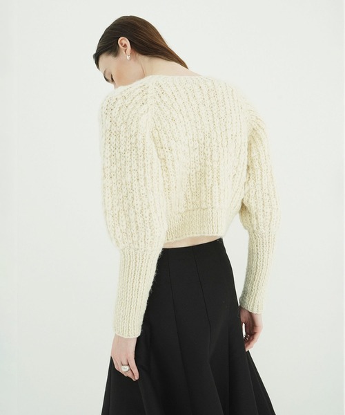 CLANE(クラネ)の「W FACE CHUNKY HAND KNIT CARDIGAN(カーディガン/ボレロ・レディース・グレー/ピンク/アイボリー・F)」の12枚目の写真