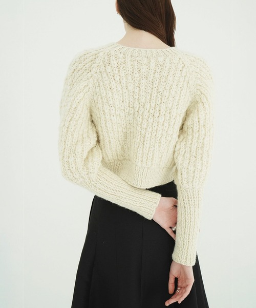 CLANE(クラネ)の「W FACE CHUNKY HAND KNIT CARDIGAN(カーディガン/ボレロ・レディース・グレー/ピンク/アイボリー・F)」の13枚目の写真
