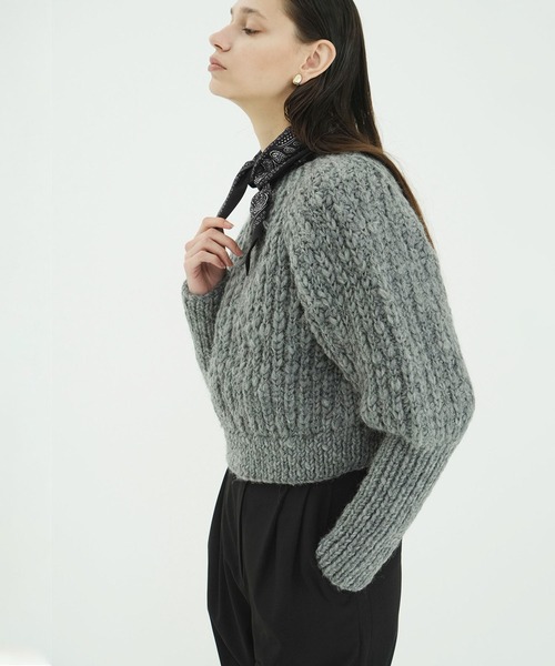CLANE(クラネ)の「W FACE CHUNKY HAND KNIT CARDIGAN(カーディガン/ボレロ・レディース・グレー/ピンク/アイボリー・F)」の18枚目の写真