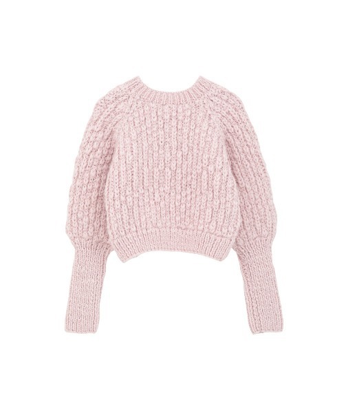 CLANE(クラネ)の「W FACE CHUNKY HAND KNIT CARDIGAN(カーディガン/ボレロ・レディース・グレー/ピンク/アイボリー・F)」の4枚目の写真