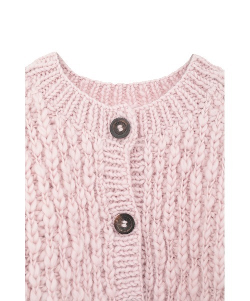 CLANE(クラネ)の「W FACE CHUNKY HAND KNIT CARDIGAN(カーディガン/ボレロ・レディース・グレー/ピンク/アイボリー・F)」の5枚目の写真