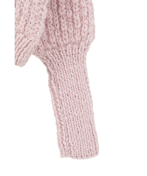 CLANE(クラネ)の「W FACE CHUNKY HAND KNIT CARDIGAN(カーディガン/ボレロ・レディース・グレー/ピンク/アイボリー・F)」の6枚目の写真