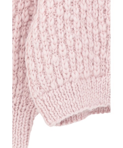 CLANE(クラネ)の「W FACE CHUNKY HAND KNIT CARDIGAN(カーディガン/ボレロ・レディース・グレー/ピンク/アイボリー・F)」の7枚目の写真