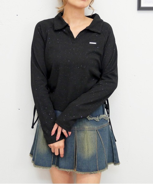 FUN（ファン）の「ラメスキッパープルオーバー（Tシャツ/カットソー・レディース・ブラウン/ネイビー/ボルドー/ブラック・FREE）」の2枚目の写真