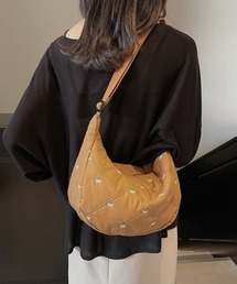リボン刺繍キルティングショルダーバッグ(全5色)