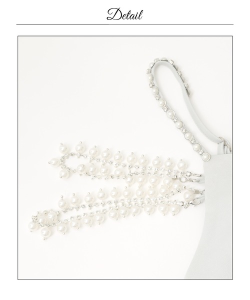 DAZZY(デイジー)の「アームチェーンパールビジュータイトミニ丈キャバドレス(ドレス・レディース・グレー系2・M/XS/S)」の21枚目の写真