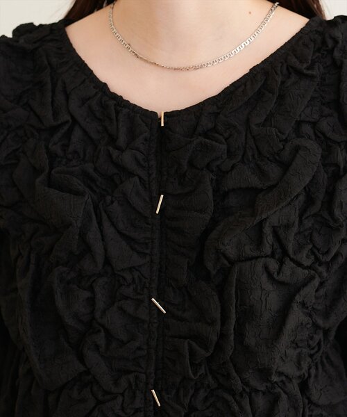 natural couture（ナチュラルクチュール）の「バー釦くしゅくしゅシャーリングブラウス（シャツ/ブラウス・レディース・グレイッシュベージュ/ブラック/アイボリー/ブラウン・FREE）」の16枚目の写真