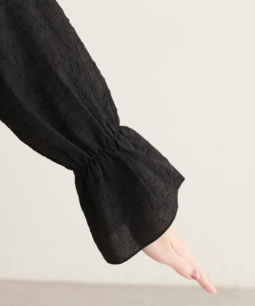 natural couture（ナチュラルクチュール）の「バー釦くしゅくしゅシャーリングブラウス（シャツ/ブラウス・レディース・グレイッシュベージュ/ブラック/アイボリー/ブラウン・FREE）」の17枚目の写真