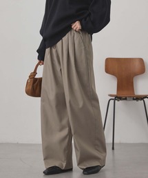 【anyway.シリーズ】速乾×洗える｜パウダーツイル タックワイド イージースラックス