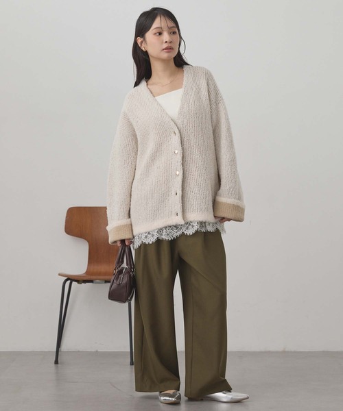 MONO-MART(モノマート)の「【anyway.シリーズ】速乾×洗える|パウダーツイル タックワイド イージースラックス(スラックス・レディース・グレー/ダークブラウン/ダークオリーブ/グレー系/ブラック/グレイッシュベージュ/グレー系2/ブラウン系・S/M/L)」の15枚目の写真