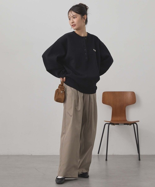 MONO-MART(モノマート)の「【anyway.シリーズ】速乾×洗える|パウダーツイル タックワイド イージースラックス(スラックス・レディース・グレー/ダークブラウン/ダークオリーブ/グレー系/ブラック/グレイッシュベージュ/グレー系2/ブラウン系・S/M/L)」の21枚目の写真
