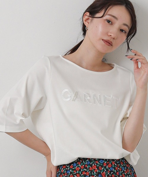 Gready Brilliant（グレディブリリアン）の「ＧＡＲＮＥＴボート７分袖（Tシャツ/カットソー・レディース・チャコールグレー/オフホワイト・38）」の2枚目の写真