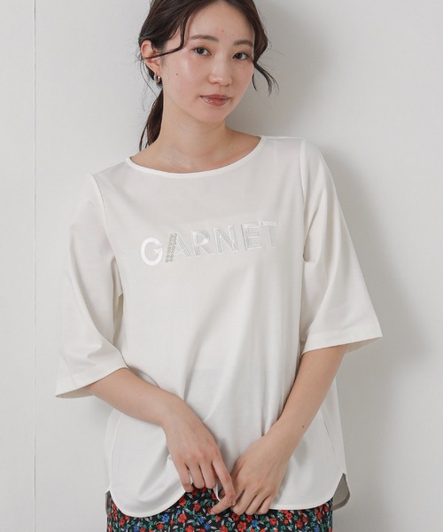 Gready Brilliant（グレディブリリアン）の「ＧＡＲＮＥＴボート７分袖（Tシャツ/カットソー・レディース・チャコールグレー/オフホワイト・38）」の4枚目の写真