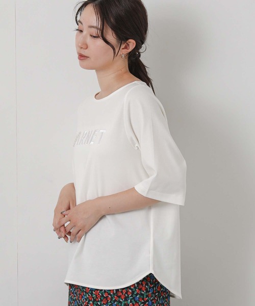 Gready Brilliant（グレディブリリアン）の「ＧＡＲＮＥＴボート７分袖（Tシャツ/カットソー・レディース・チャコールグレー/オフホワイト・38）」の5枚目の写真