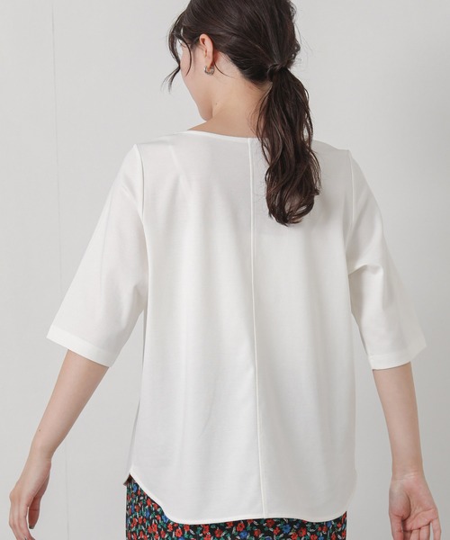 Gready Brilliant（グレディブリリアン）の「ＧＡＲＮＥＴボート７分袖（Tシャツ/カットソー・レディース・チャコールグレー/オフホワイト・38）」の6枚目の写真
