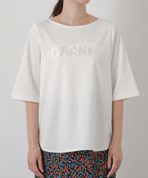 Gready Brilliant（グレディブリリアン）の「ＧＡＲＮＥＴボート７分袖（Tシャツ/カットソー・レディース・チャコールグレー/オフホワイト・38）」の8枚目の写真