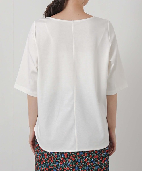 Gready Brilliant（グレディブリリアン）の「ＧＡＲＮＥＴボート７分袖（Tシャツ/カットソー・レディース・チャコールグレー/オフホワイト・38）」の9枚目の写真