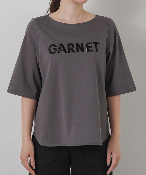 Gready Brilliant（グレディブリリアン）の「ＧＡＲＮＥＴボート７分袖（Tシャツ/カットソー・レディース・チャコールグレー/オフホワイト・38）」の14枚目の写真