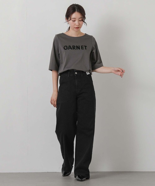 Gready Brilliant（グレディブリリアン）の「ＧＡＲＮＥＴボート７分袖（Tシャツ/カットソー・レディース・チャコールグレー/オフホワイト・38）」の17枚目の写真