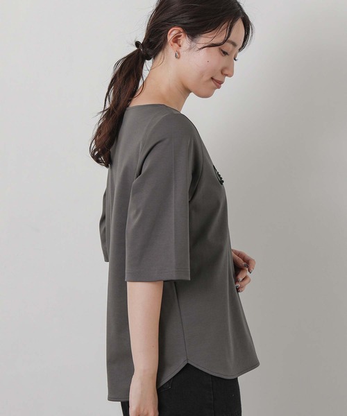 Gready Brilliant（グレディブリリアン）の「ＧＡＲＮＥＴボート７分袖（Tシャツ/カットソー・レディース・チャコールグレー/オフホワイト・38）」の22枚目の写真