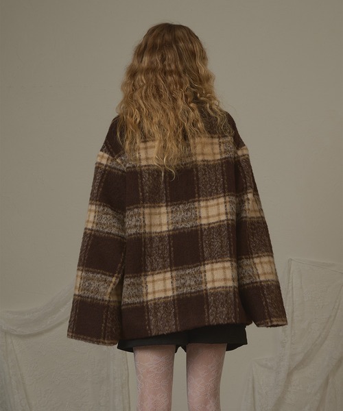 hazyl（ヘイジル）の「check duffel coat / チェックダッフルコート（ダッフルコート・レディース・グリーン系その他/ブラウン系その他・フリー）」の18枚目の写真