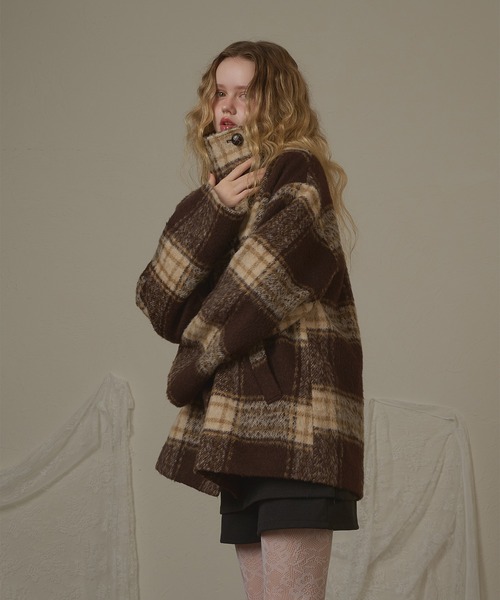 hazyl（ヘイジル）の「check duffel coat / チェックダッフルコート（ダッフルコート・レディース・グリーン系その他/ブラウン系その他・フリー）」の15枚目の写真