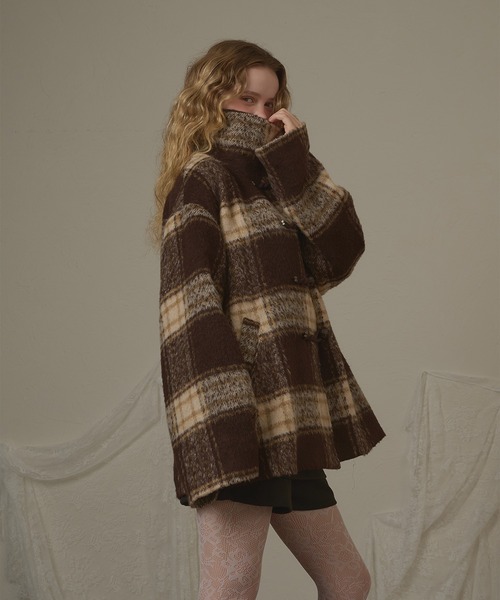 hazyl（ヘイジル）の「check duffel coat / チェックダッフルコート（ダッフルコート・レディース・グリーン系その他/ブラウン系その他・フリー）」の16枚目の写真