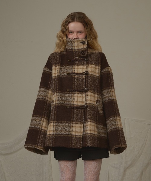 hazyl（ヘイジル）の「check duffel coat / チェックダッフルコート（ダッフルコート・レディース・グリーン系その他/ブラウン系その他・フリー）」の17枚目の写真