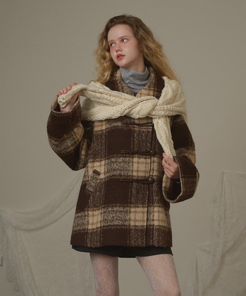 hazyl（ヘイジル）の「check duffel coat / チェックダッフルコート（ダッフルコート・レディース・グリーン系その他/ブラウン系その他・フリー）」の19枚目の写真