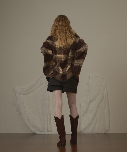 hazyl（ヘイジル）の「check duffel coat / チェックダッフルコート（ダッフルコート・レディース・グリーン系その他/ブラウン系その他・フリー）」の5枚目の写真