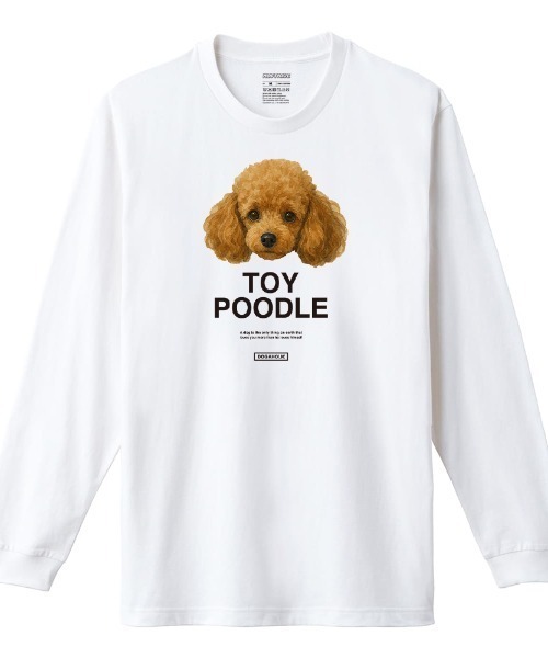 Moftique（モフティック）の「Moftique（モフティック） 長袖Tシャツ トイプードル 犬 ドッグ ペット アニマル プリント 袖リブ ロンT トップス レディース（Tシャツ/カットソー・レディース・ブラック/ホワイト・S/XS）」の2枚目の写真