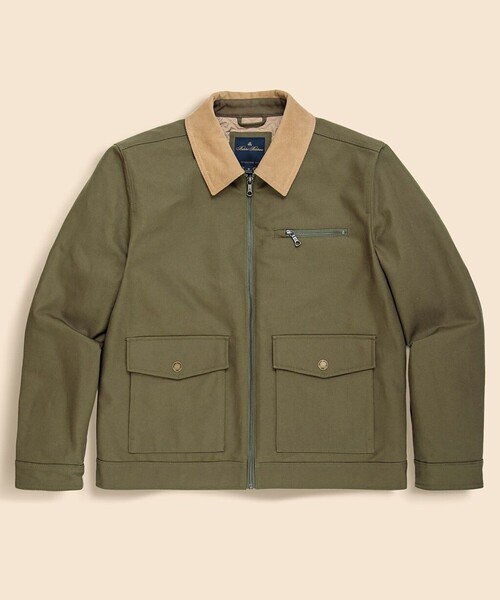 BROOKS BROTHERS(ブルックスブラザーズ)の「コットンキャンバス コーデュロイカラー ワークジャケット(その他アウター・メンズ・オリーブ・LARGE/MEDIUM/SMALL)」の1枚目の写真