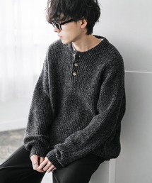 Rocky Monroe（ロッキーモンロー）の「新色追加 オーバーサイズ畦編みヘンリーネック長袖ニットセーター（ニット/セーター）」