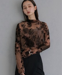 &g'aime（アンジェム）の「【&ｇ'aime 】フロッキーシアータートル　Flocked Sheer Turtleneck（Tシャツ/カットソー）」