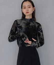 &g'aime（アンジェム）の「【&ｇ'aime 】フロッキーシアータートル　Flocked Sheer Turtleneck（Tシャツ/カットソー）」